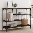 thumbnail image 1 of vidaXL Console Table Smoked Oak 100x30x75 cm Engineered Wood, 1 of 5