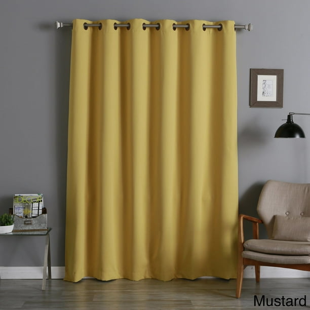 Aurora Home Antique Bronze Grommet Top Wide Width Thermal Insulated Blackout Curtain Panel Yellow 80 X 95 96 Inches Com Aurora Home Antique Bronze Grommet Top, Antique Bronze Grommet Curtains