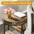 thumbnail image 5 of Finmind Industrial Round Side Table, Rustic Brown Nightstand & End Table with Storage, 19.68" L x 19.68" W x 25.59" H, 5 of 7
