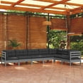 thumbnail image 3 of vidaXL 7 Piece Patio Lounge Set with Cream Cushions Solid Pinewood, 3 of 17