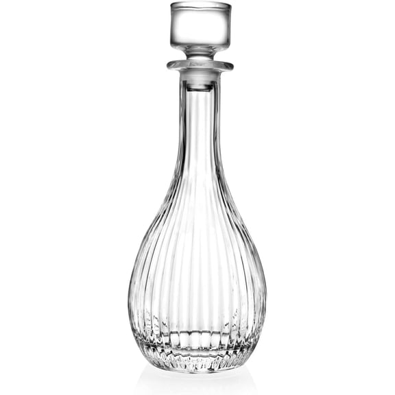 Glass Wine Decanter with Stopper - Carafe - for Red - White - Wine - Crystal Glass 30 Oz. - Made in Europe - by Barski