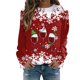thumbnail image 1 of Gibobby Jersey de forro polar con cuello redondo,holgado a la moda, informal de casa con estampado navideño para mujer, atlético y Y2K (Rojo, L), 1 of 4
