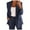 Navy, variant on Patlollav Winter Fall Women Solid Long Sleeve Tops Cardigan Coat Pockets Long Pants Suit