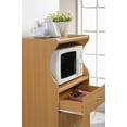 Hodedah Microwave Kitchen Cart, Beech