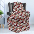 thumbnail image 4 of Christmas Soft Flannel Fleece Throw Blanket, Snowman Reindeer Santa Claus Cartoon Image Theme Winter, Cozy Plush for Indoor and Outdoor Use, 60" x 80", Pale Brown White and Red, by Ambesonne, 4 of 5