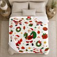 thumbnail image 5 of Traditional Santa Holiday Repeating Pattern Retro Cartoon Cheerful, Festive Holiday Scene, Warm Flannel Blanket for Living Room and Family Room, Art Lovers Christmas Gift, Festive Home Decor, 5 of 8