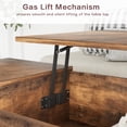 thumbnail image 6 of Vineego Classic Lift Top Rectangular Wood Coffee Table, Rustic Oak, 6 of 7