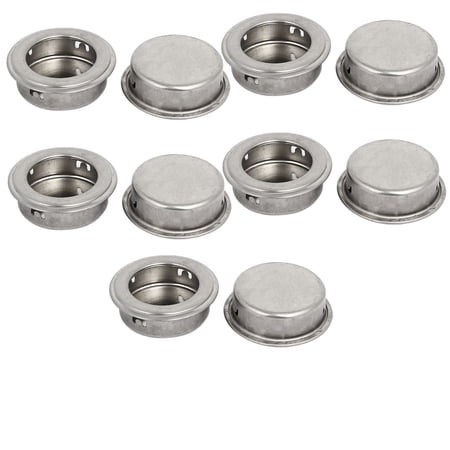 10 Poignées Encastrées Rondes Uxcell – 35mm De Diamètre, Métal Argenté, Pour Placards