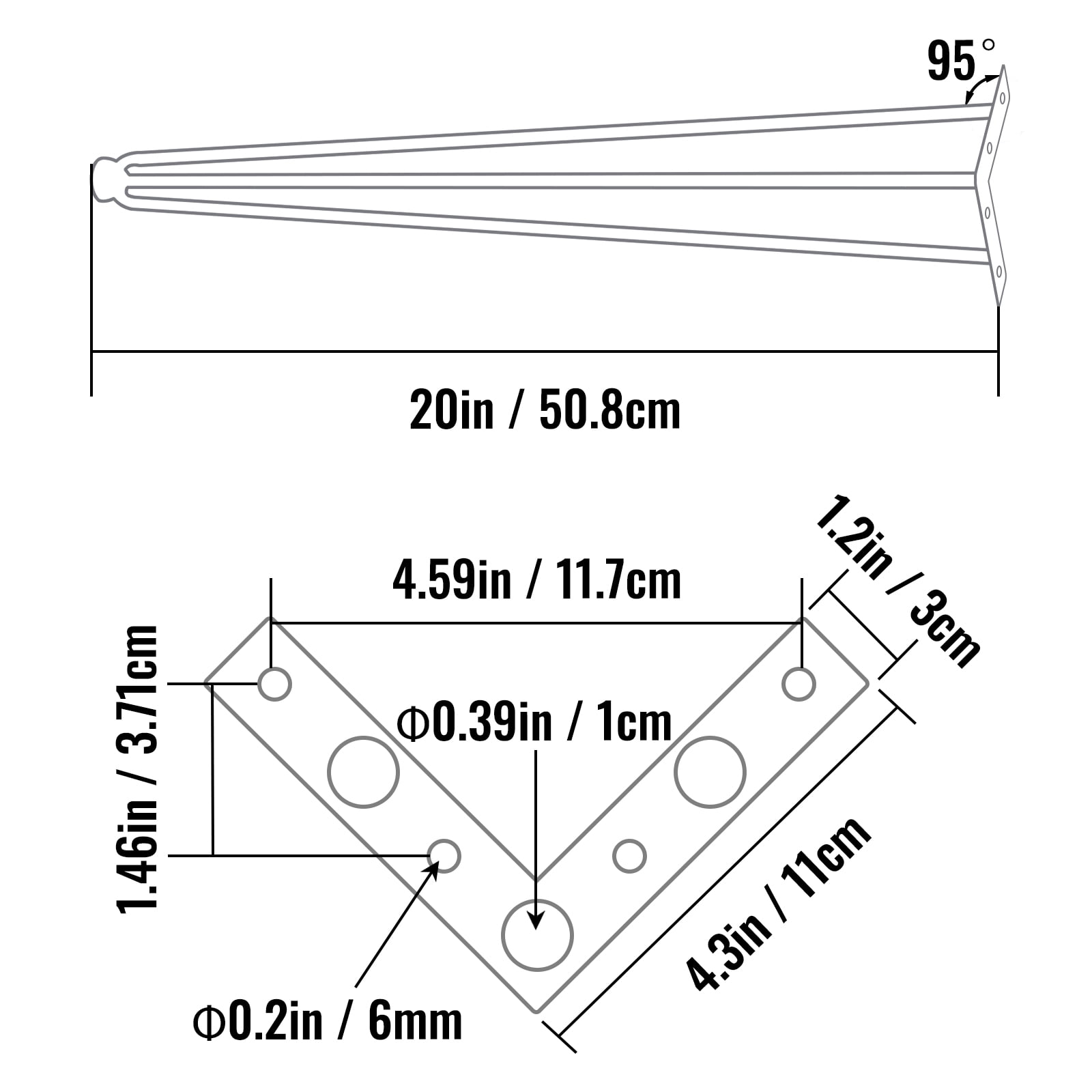 SKYSHALO 20 inch Hairpin Table Legs Black Set of 4 Desk Legs Each 100lbs Capacity Hairpin Desk Legs 3 Rods for Bench Desk Dining End Table Chairs Carbon Steel Heavy Duty Furniture Legs DIY Table Legs