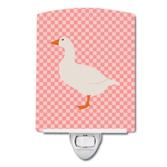 Caroline's Treasures BB7900CNL Shire Horse Pink Check Ceramic Night Light, 6x4x3", multicolor