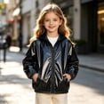 thumbnail image 6 of Mifsaly Girls Boys Shiny Jacket Lightweight Stand Collar Full Zip Casual Coats Kids Fall Spring Outdoor Outerwear with Pockets, 6 of 9