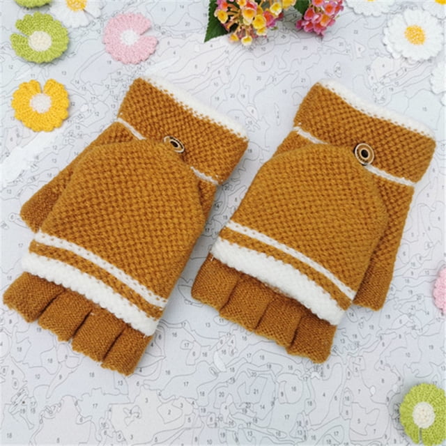 Gloves Mittens Winter Knitted Flip Gloves For Men And Women Adult Style Reverse Cover Warm Gloves Student Wool Korean Style Fashion Gloves Gloves Mittens