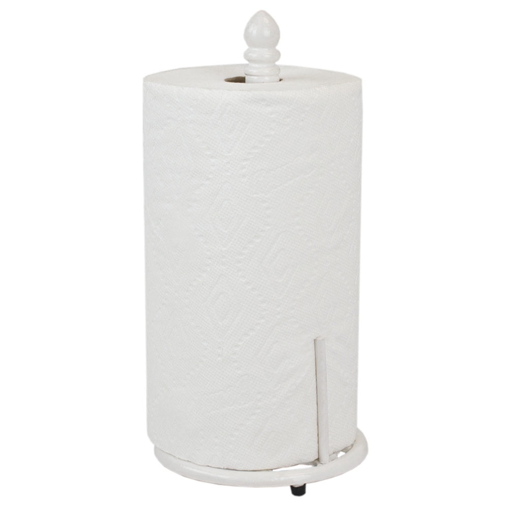 Home Basics PH45364 Home Basics Lattice Collection Cast Iron Paper Towel Holder, White