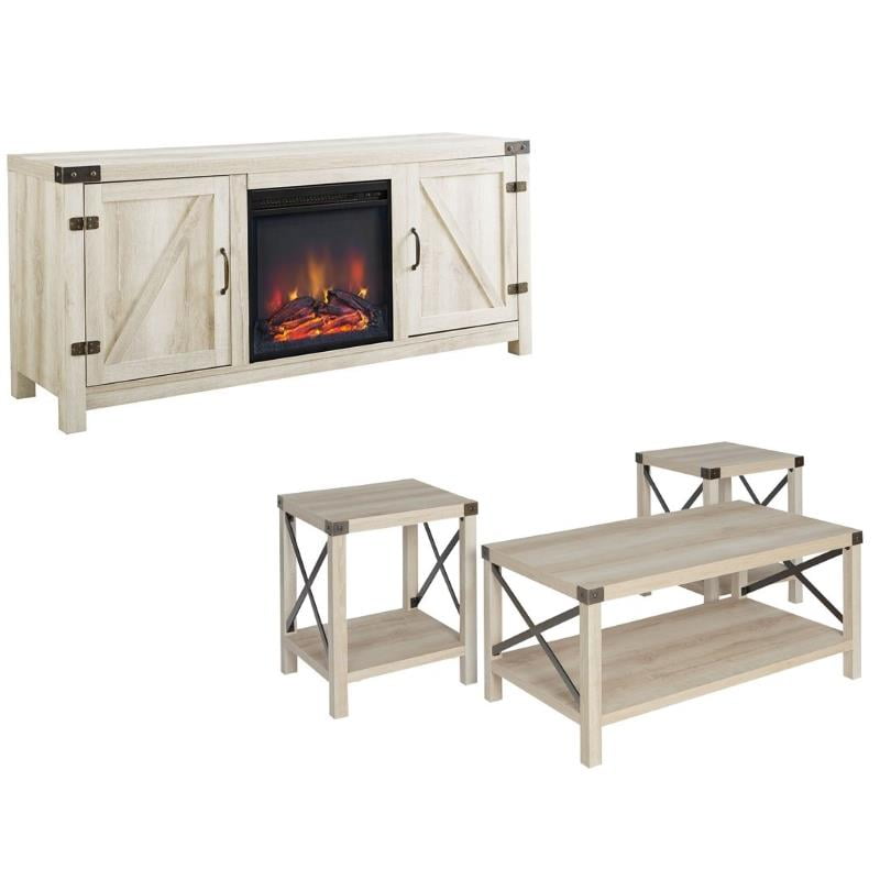 Fireplace Coffee Table White / Bright Modern Interior With White Corner