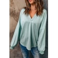 thumbnail image 4 of Women's Buttoned V Neck Cotton Loose Fit Top, 4 of 7