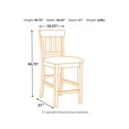 thumbnail image 4 of Signature Design by Ashley Haddigan Tabouret de Comptoir Rembourré de 26 Pouces en Brun Foncé, 4 of 5