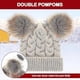 thumbnail image 2 of 3 Pieces Kids Knitted Woolen Hat Winter Warm Pom Pom Beanie Cap Knit Hat With Detachable Pom For 1-3 Years Old Girls Boys, 2 of 4