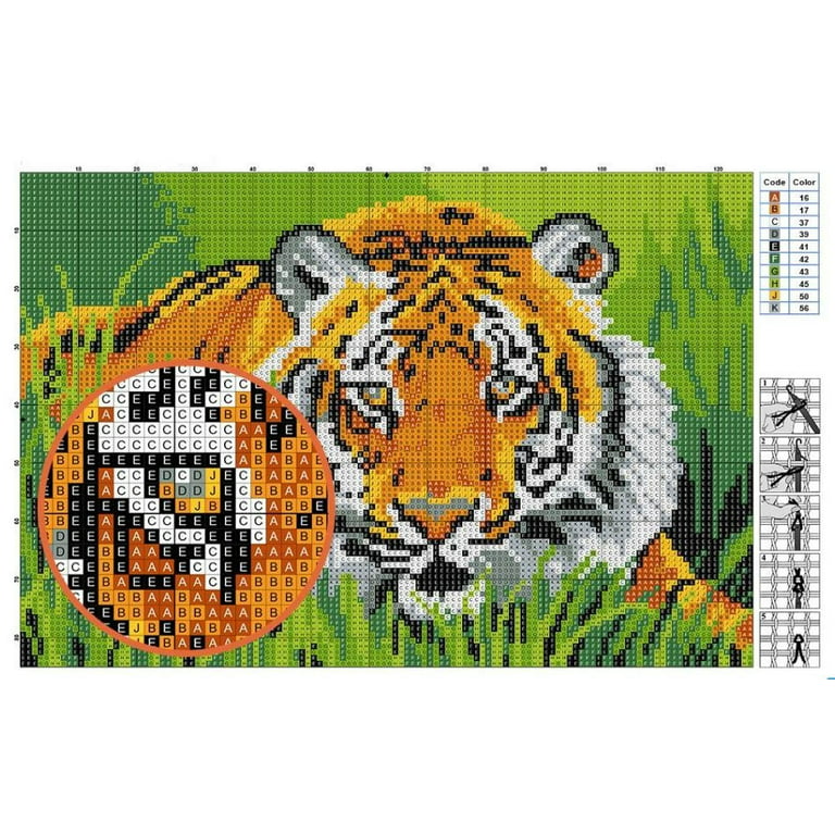 DIY Tiger Latch Hook Rugs Kits for Adults Beginners Kids with