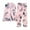 Pink#2, variant on Tnhcen Women's Autumn Winter Printed Sleepwear Set - Long Sleeve Button-Up Collar Shirt with Elastic Waist Pants | Loose Fit Pajama Set Loungewear XL-2XL