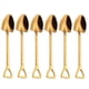 thumbnail image 1 of 6X Dorado Cuchara Pala Pequena de Acero Inoxidable 304 Creativa Vajilla Chapada en Dorado de Diseno Cuchara de Cafe Cuchara de Miel Sopa Helado Cuchara Agitadora Delicada, 1 of 4