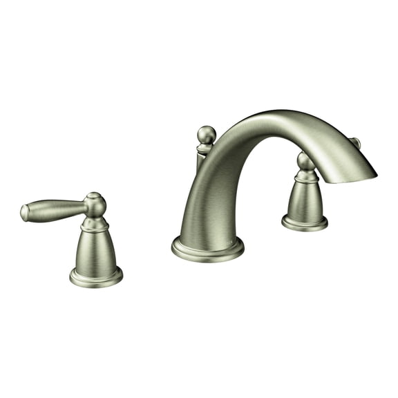 Moen Brantford Brushed Nickel Two-Handle Deck Mount Roman Tub Faucet Trim Kit, Valve Required