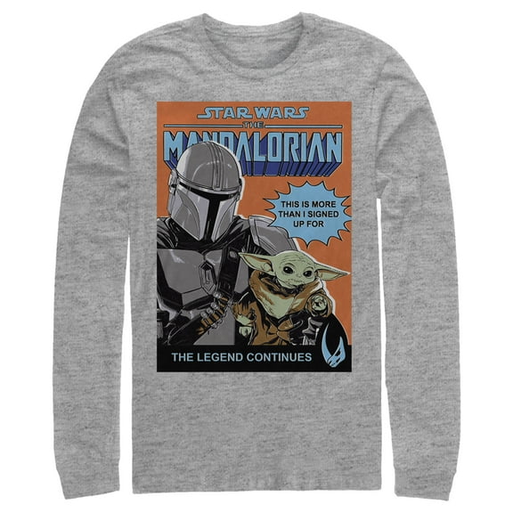 Men's Star Wars: The Mandalorian The Legend Continues  Long Sleeve Shirt Athletic Heather Medium