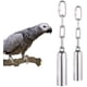 thumbnail image 1 of Campana de acero inoxidable para loros, 2 piezas, campana de acero inoxidable con sonido suave para loro, guacamayo, grises africanos, cacatúa, periquito, cacatúas, 1 of 5