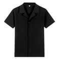 thumbnail image 3 of Men's Summer Lapel Short Sleeve Button Down Shirt - Solid Color Casual Fashion - Polyester Breathable Lightweight - S-XXXXXL Sizes, 3 of 7