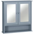 thumbnail image 1 of kleankin Medicine Cabinet, Wall-Mounted Bathroom Mirror Cabinet, Grey, 1 of 10