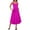 Hot Pink, variant on Women's Sleeveless A-Line Midi Dress with Pockets, Casual Square Neck Fit and Flare Summer Graduation Dress
