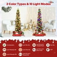 thumbnail image 5 of Goosiay Pre-Lit Pencil Artificial Christmas Tree, 7.5ft Xmas Tree with Metal Stand for Christmas Decoration, Green, 5 of 9