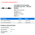 thumbnail image 2 of Front Right CV Axle Assembly - Compatible with 1995 - 1998 Ford Windstar 1996 1997, 2 of 2