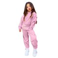thumbnail image 3 of Byoo Toddler Girls Sweatsuit Sets Solid Color Pullover Hoodie Shirt Sweatpants Outfit Sets Soft Active Kids Clothes Set, 3 of 6