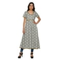 thumbnail image 1 of Moomaya Short Sleeve Kurta Printed Women Front Slit Kurti Summer Clothing, 1 of 6