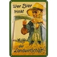 thumbnail image 1 of Placa Metal Vintage Granjero Pintura Hierro Rectangular Arte La Pared 20x30cm, 1 of 9