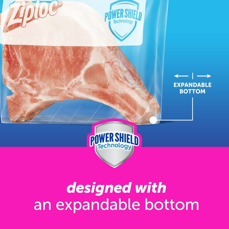 Ziploc® Brand Freezer Bags with New Stay Open Design, Quart, 25