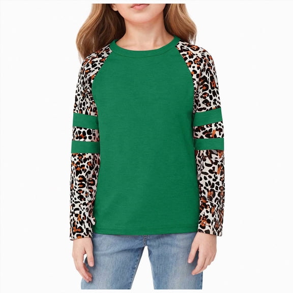 Ccpelsie Toddler Girl Long Sleeve Shirts Fall Winter Tees Kids Crewneck Basic T-Shirts Tops for 18M-5T Green,4-5 Years