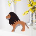 thumbnail image 4 of 2 figuras de animales de madera de simulación, juguetes de aprendizaje, juego de animales lobo león, 4 of 9
