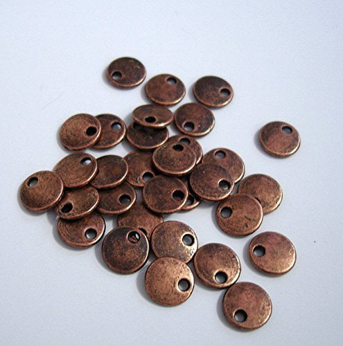 30 Metal Stamping Blanks Bronze 10mm Initial Charms Jewelry Tags Circle 