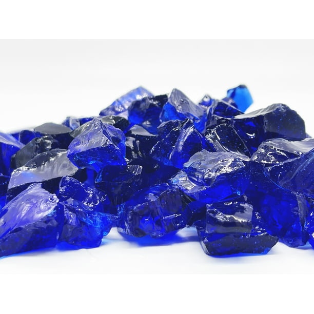 10 Lb Cobalt Blue Fire Glass Rocks, Fire Pit Glass Rocks Purple
