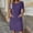 Purple, variant on Ayolanni Short Sleeve Summer Dresses for Women Solid Scoop Neck Casual Midi Shift Dress Textured Plus Size Ladies Knit Daily Sundress White L
