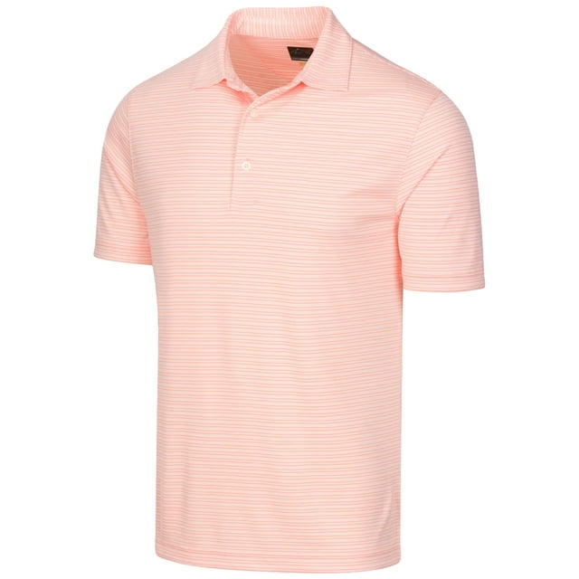 Greg Norman Polo de Golf Oxford à Micro-Rayures pour Hommes Protek, Pêche 3X-Grand