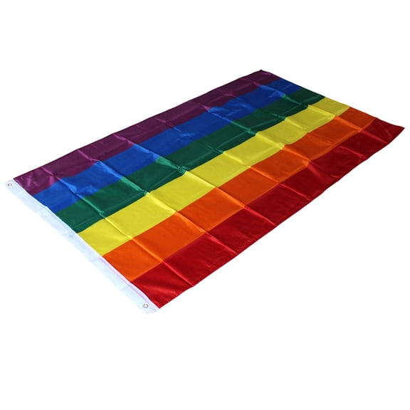 COSMOBETTY 1Pack Rainbow Flag Polyester Pride Bunting Flags 59.1x35.4in Indoor Decoration
