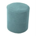 thumbnail image 3 of Pouf Cover with Elastic Textured Bottom Checked Machine Washable Fabric - Green, 3 of 6