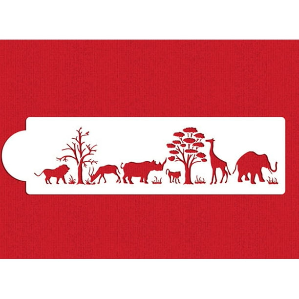 Safari Animals Cake Side Stencil C956 by Designer Stencils 