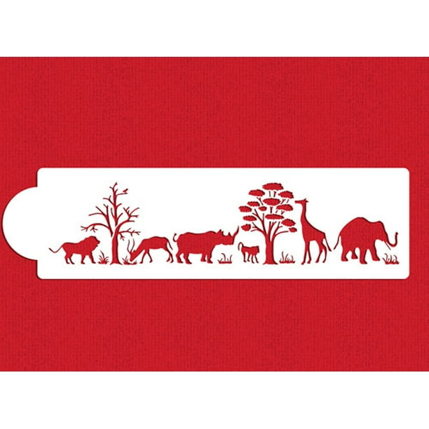 Safari Animals Cake Side Stencil C956 by Designer Stencils Safari Animals Cake Side Stencil C956 by Designer Stencils