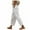 White, variant on Women's Cotton Linen Capri Pants with Drawstring Petite Summer Beachwear Lightweight Elastic Waist Pants Slacks Lady Slacks Versatile Elegant Pure Color Women Slacks Trendy