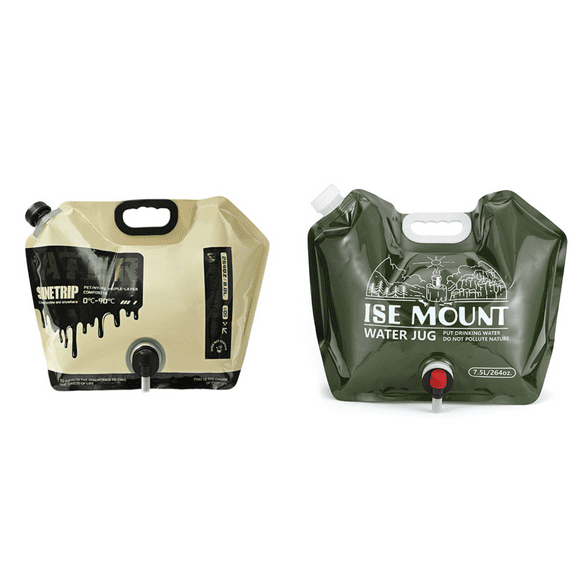 Bolsa de agua de campamento portátil 8L Multipurpose Plapsible Pouch sin fuga Caki