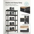 thumbnail image 4 of SONGMICS 5-Tier Storage Shelves, Load 1050 kg, Garage Storage, Boltless Assembly, Adjustable Shelving Unit, 30 x 75 x 150 cm, for Study Shed Basement, Black and Natural Beige, 4 of 6
