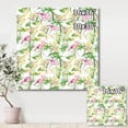 thumbnail image 4 of Designart ' Yellow Flowers, Tropical Foliage With Flamingo IV ' Modern Canvas Wall Art Print, 4 of 4